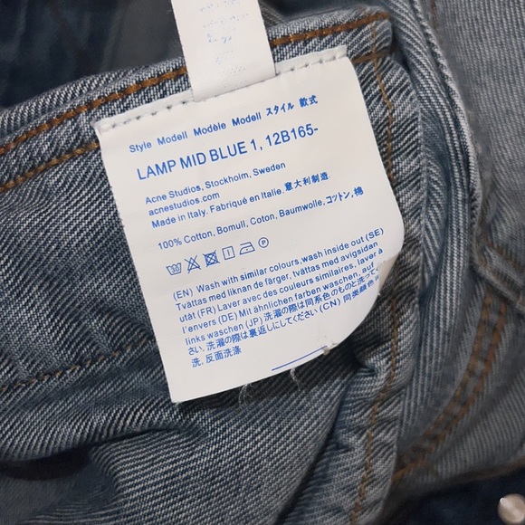Acne Studio Blä Konst Lamp Denim Jacket in Mid Blue - Picture 7 of 12